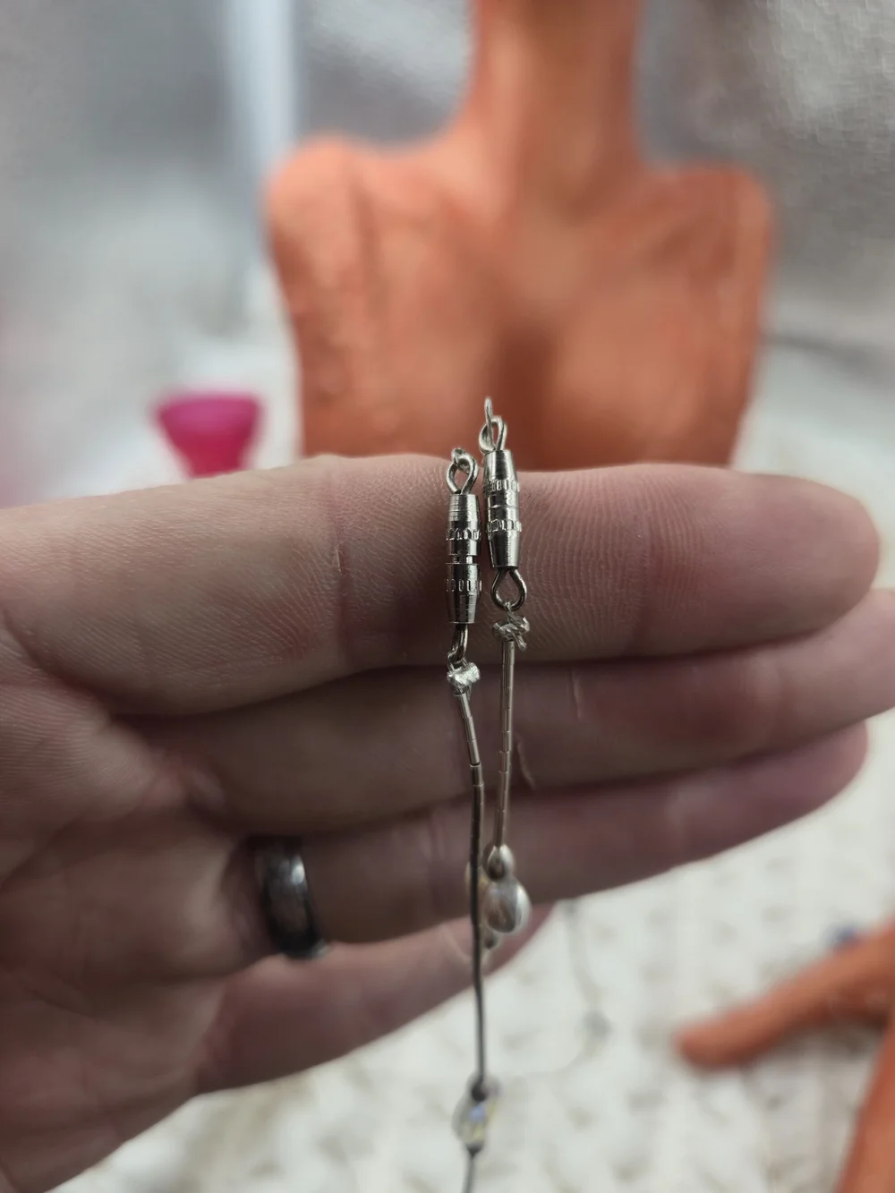 Sterling Silver Set necklace And Bracelet features a silver snake chain
